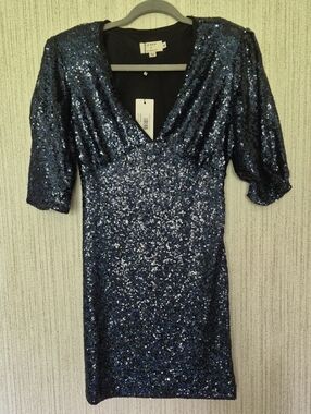 NWT Molly Bracken Le Soir Size XS Multicolor Sequin Cocktail Dress Stretchy